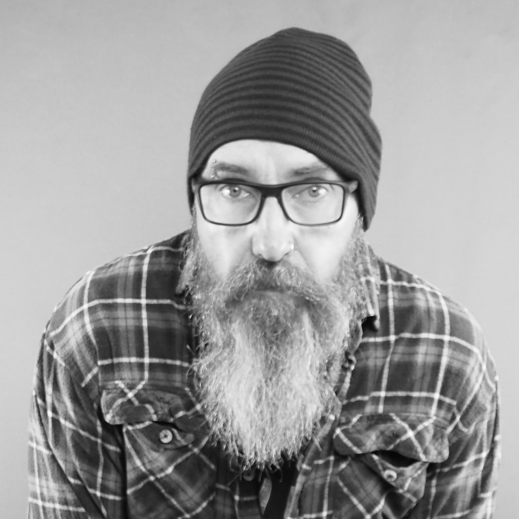 TJ Howlett performing, black and white